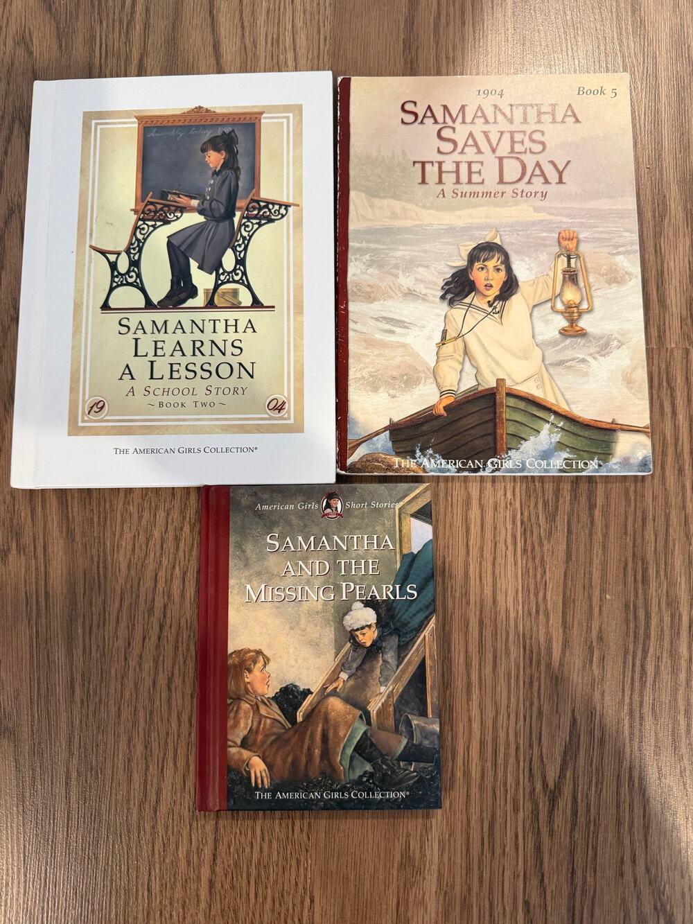 American Girl Samantha Learns a lesson, saves the day, missing pearls books set